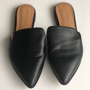 Banana Republic Black Leather Pointed Mules 7.5